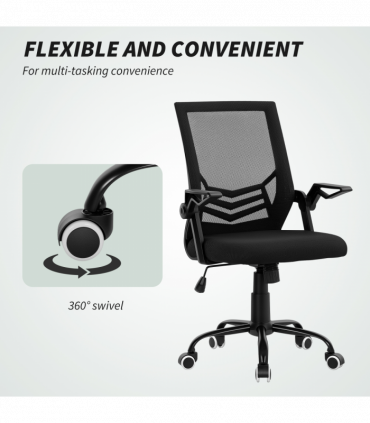 Vinsetto Mesh Swivel Office Chair Task Computer Chair w/ Lumbar Support, Black