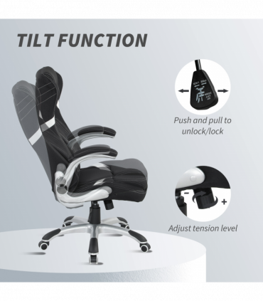 Vinsetto Fabric Office Desk Chair w/ Adjustable Height Tilt Function Black