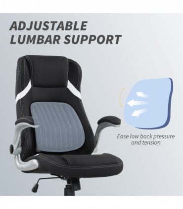 Vinsetto Fabric Office Desk Chair w/ Adjustable Height Tilt Function Black