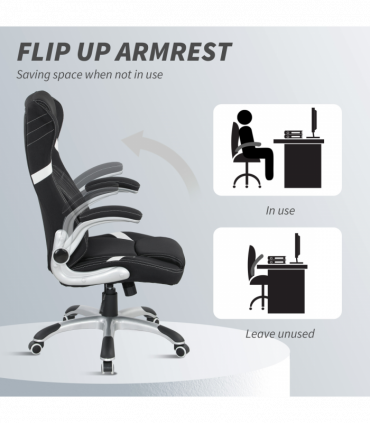 Vinsetto Fabric Office Desk Chair w/ Adjustable Height Tilt Function Black