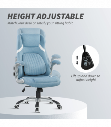 Vinsetto Fabric Office Desk Chair w/ Adjustable Height Tilt Function Blue