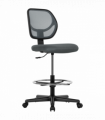 Vinsetto Swivel Mesh Office Chair w/ Adjustable Footrest Ring, Charcoal Grey