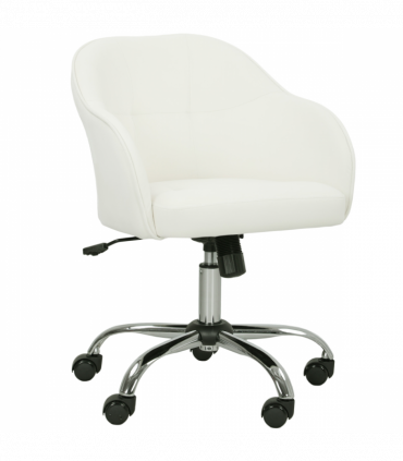 HOMCOM Vanity Chair for Desk, with Height Adjustable, Wheels, Cream