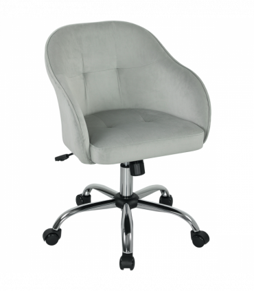 HOMCOM Vanity Chair for Desk, with Height Adjustable, Wheels, Grey