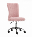 HOMCOM Armless Makeup Vanity Chair, Swivel Computer Chair, Pink