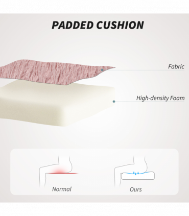 HOMCOM Armless Makeup Vanity Chair, Swivel Computer Chair, Pink