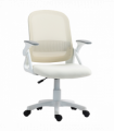 HOMCOM Ergonomic Swivel Computer Chair with Flip-up Armrests, White