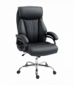 HOMCOM PU Leather Office Chair with Spring Padding, Swivel Wheels, Black