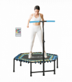 SPORTNOW 45" Fitness Trampoline with Adjustable Handle, LED Lights, Blue
