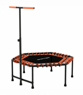 SPORTNOW 45" Fitness Trampoline with Adjustable Handle, LED Lights, Orange