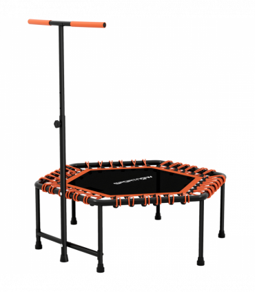 SPORTNOW 45" Fitness Trampoline with Adjustable Handle, LED Lights, Orange