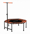 SPORTNOW 45" Fitness Trampoline with Adjustable Handle, LED Lights, Orange
