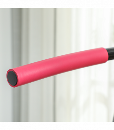 SPORTNOW 45" Fitness Trampoline with Adjustable Handle, LED Lights, Pink