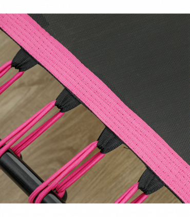 SPORTNOW 45" Fitness Trampoline with Adjustable Handle, LED Lights, Pink