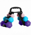 SPORTNOW Dumbbells Set with Storage Rack, 2 x 1kg, 2 x 3kg, 2 x 5kg, Pink
