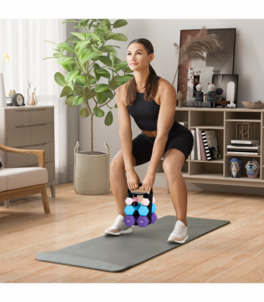 SPORTNOW Dumbbells Set with Storage Rack, 2 x 1kg, 2 x 3kg, 2 x 5kg, Pink