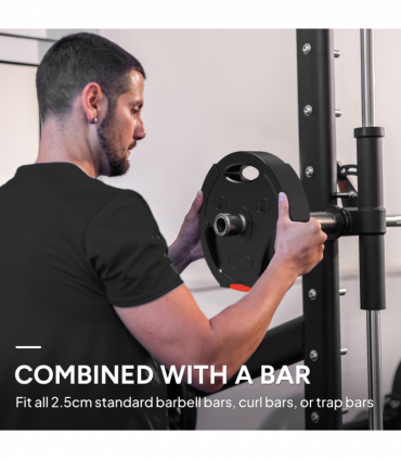 SPORTNOW Olympic Weight Plates Set for Home Gym, 2 x 5kg, 2 x 2.5kg, Black