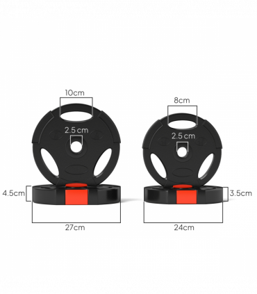 SPORTNOW Olympic Weight Plates Set for Home Gym, 2 x 5kg, 2 x 2.5kg, Black