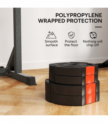 SPORTNOW Olympic Weight Plates Set for Home Gym, 2 x 5kg, 2 x 2.5kg, Black