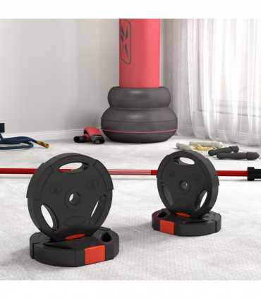 SPORTNOW Olympic Weight Plates Set for Home Gym, 2 x 5kg, 2 x 2.5kg, Black