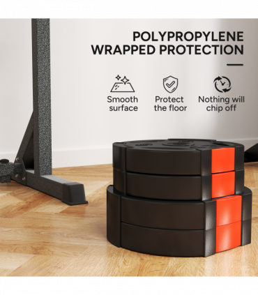 SPORTNOW Olympic Weight Plates Set for Home Gym, 2 x 7.5kg, 2 x 5kg, Black