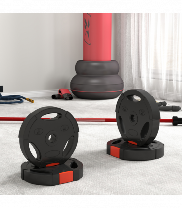 SPORTNOW Olympic Weight Plates Set for Home Gym, 2 x 7.5kg, 2 x 5kg, Black