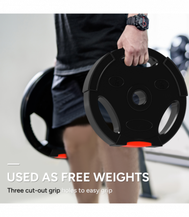 SPORTNOW Olympic Weight Plates Set for Home Gym, 2 x 10kg, 2 x 5kg, Black
