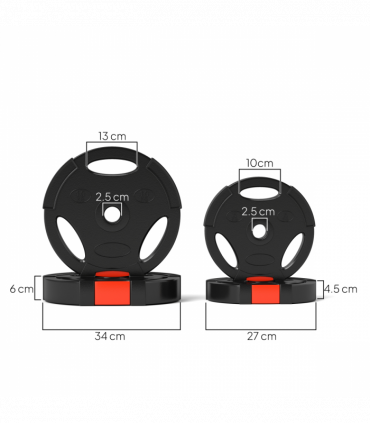 SPORTNOW Olympic Weight Plates Set for Home Gym, 2 x 10kg, 2 x 5kg, Black