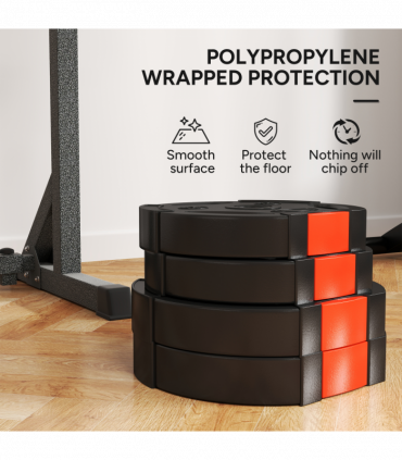 SPORTNOW Olympic Weight Plates Set for Home Gym, 2 x 10kg, 2 x 5kg, Black