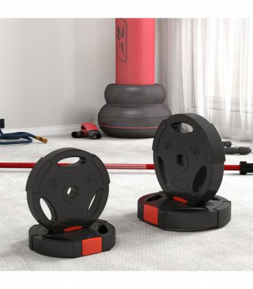 SPORTNOW Olympic Weight Plates Set for Home Gym, 2 x 10kg, 2 x 5kg, Black