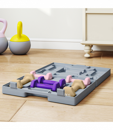 SPORTNOW 9kg Hex Dumbbells Set with Carry Case, 2 x 1kg, 2 x 1.5kg, 2 x 2kg