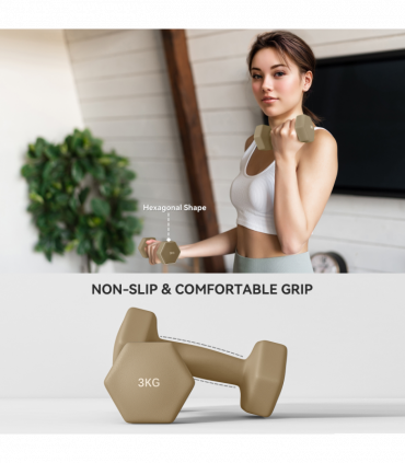 SPORTNOW 12kg Hex Dumbbells Set with Carry Case, 2 x 1kg, 2 x 2kg, 2 x 3kg