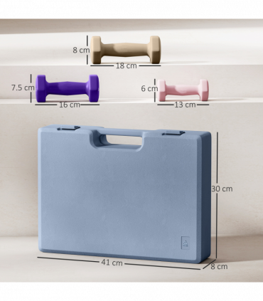 SPORTNOW 12kg Hex Dumbbells Set with Carry Case, 2 x 1kg, 2 x 2kg, 2 x 3kg