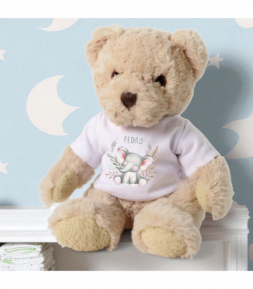 Personalised Happy Elephant Gift Hamper - Teddy & Baby Vest