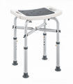 HOMCOM Adjustable Shower Stool with Foot Pads for Elderly Disabled Grey