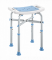 HOMCOM Adjustable Shower Stool with Foot Pads for Elderly, Light Blue