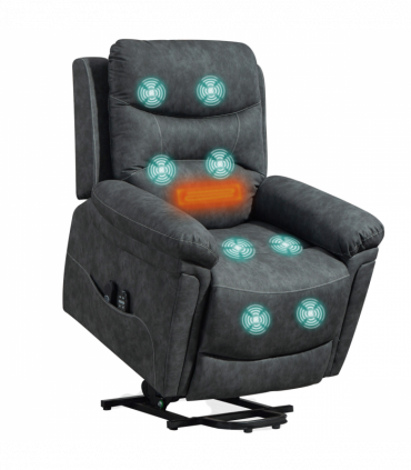 HOMCOM Massage Recliner Chair, Lift Chair with Heat, USB, Remote, Grey