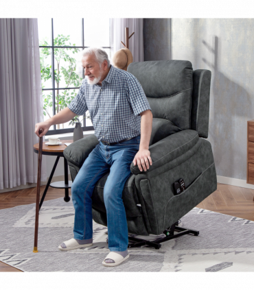 HOMCOM Massage Recliner Chair, Lift Chair with Heat, USB, Remote, Grey