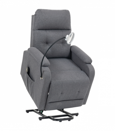 HOMCOM Linen Fabric Electric Recliner Chair with Remote Control, Grey