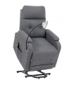 HOMCOM Linen Fabric Electric Recliner Chair with Remote Control, Grey