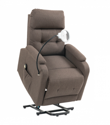 HOMCOM Linen Fabric Electric Recliner Chair with Remote Control, Brown