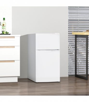 HOMCOM 88L Small Fridge Freezer with 5-Setting Thermostat, Inner Light