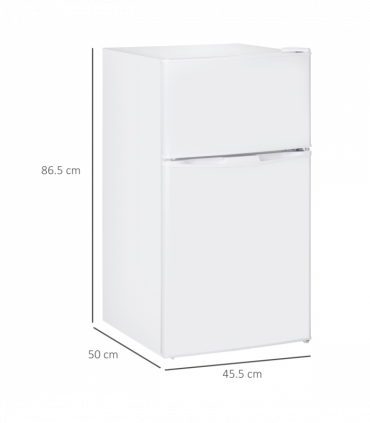 HOMCOM 88L Small Fridge Freezer with 5-Setting Thermostat, Inner Light