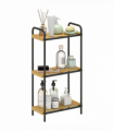 HOMCOM 3-Tier Bamboo Bathroom Shelf, Freestanding Shelving Unit, Natural