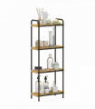 HOMCOM 4-Tier Bamboo Bathroom Shelf, Freestanding Shelving Unit, Natural