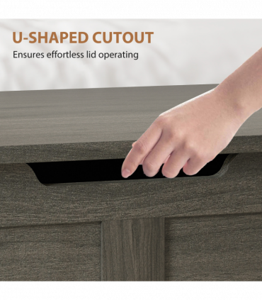 HOMCOM Storage Trunk with 2 Safety Hinges, 80cm, Charcoal Grey