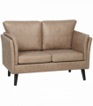 HOMCOM Small Sofa, Loveseat Sofa for Bedroom, Home Office, Light Brown