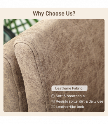 HOMCOM Small Sofa, Loveseat Sofa for Bedroom, Home Office, Light Brown