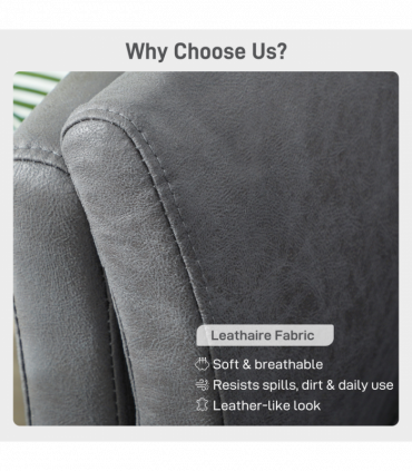 HOMCOM Small Sofa, Loveseat Sofa for Bedroom, Home Office, Grey