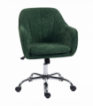 HOMCOM Modern Velvet Office Desk Chair for Bedroom, Living Room, Dark Green